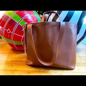 Ralph Lauren Newbury brown leather tote